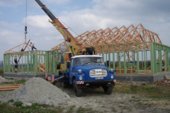 Výstvba hrubé stavby dřevostavby s fasadním systémem Baumit, Kněžičky u CHlumce nad Cidlinou